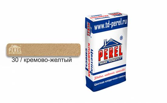 Цветной кладочный раствор PEREL SL 0030 кремово-желтый, 25 кг